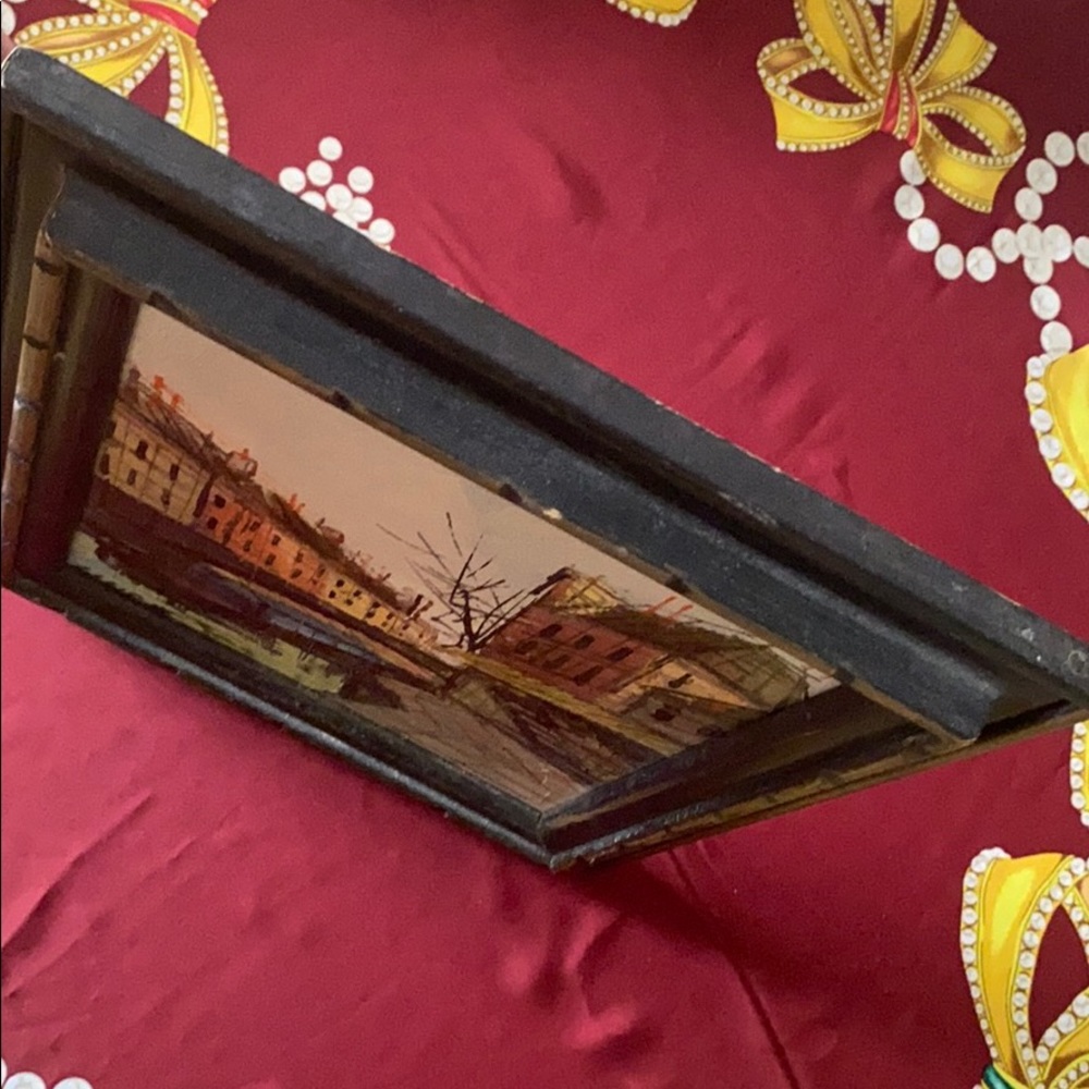Vintage 1970’s Framed French Souvenir Oil / Canvas - Picture 9 of 12